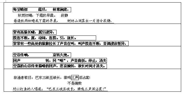 2017文言文对译：《三峡》2