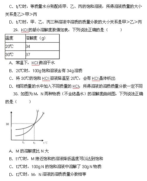 2018中考化学知识点：溶解度9