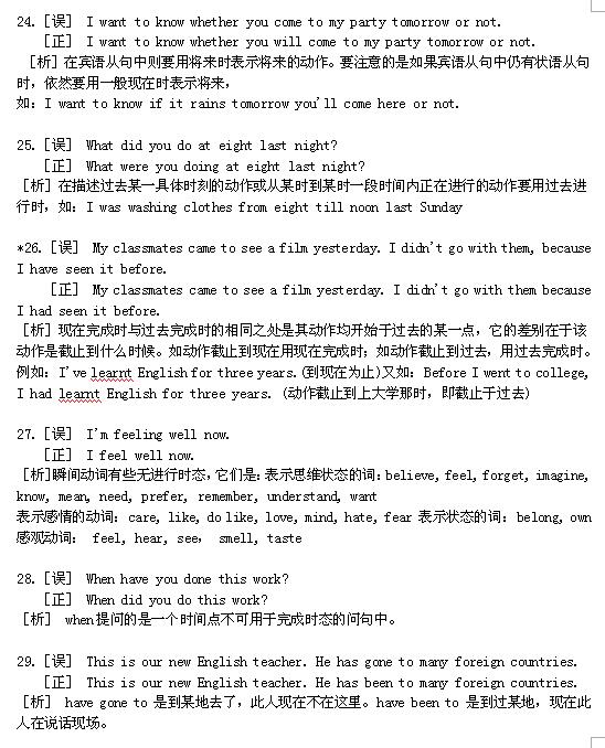 2018中考英语知识点：学习中常见错误——动词6