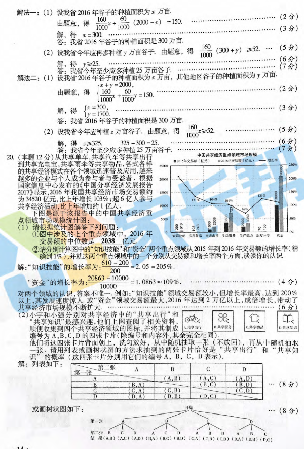 2017年山西晋中数学中考答案图3