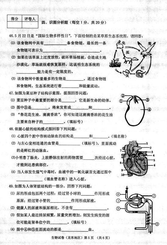 2017年黑龙江佳木斯中考生物真题图5