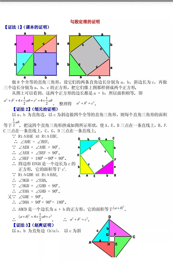 巧妙的勾股定理证明方法