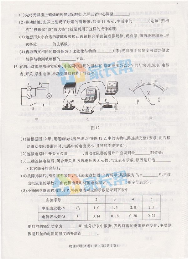 2019重庆中考A卷物理试题