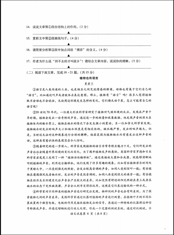 2019四川凉山中考语文试题