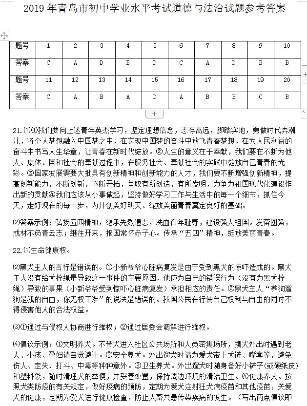 2019年山东青岛中考道德与法治真题答案【图片版】.jpg