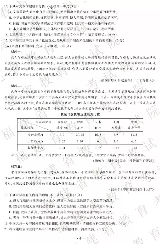 2019年福建厦门中考语文真题及答案【图片版】4.png