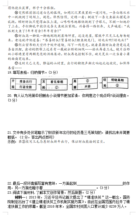 2019年山东烟台中考语文真题及答案【图片版】7.png