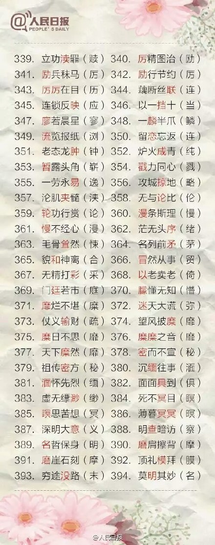 中考语文汉字基础之500个考试易丢分的字整理