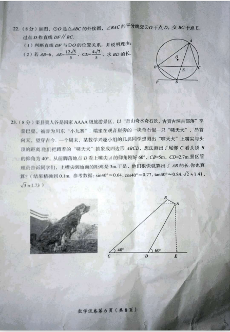 2019年四川达州中考数学真题